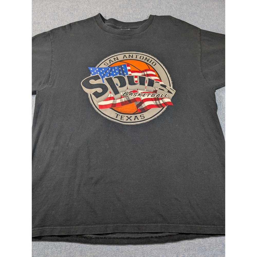 NBA San Antonio Spurs Basketball Texas Fruit of the Loom T-Shirt Black Mens XL